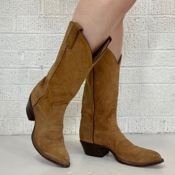 Tony lama suede cowboy boots Clearance